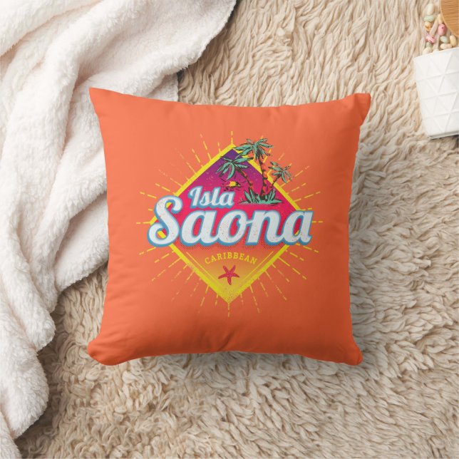 Isla Saona Karibien Dominikanska republiken Retro Kudde (Filt)