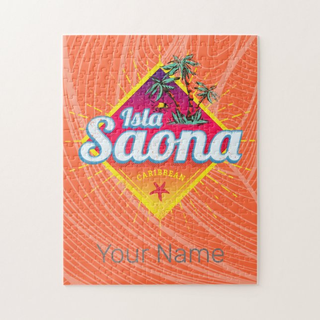 Isla Saona Karibien Dominikanska republiken Retro Pussel (Vertikal)