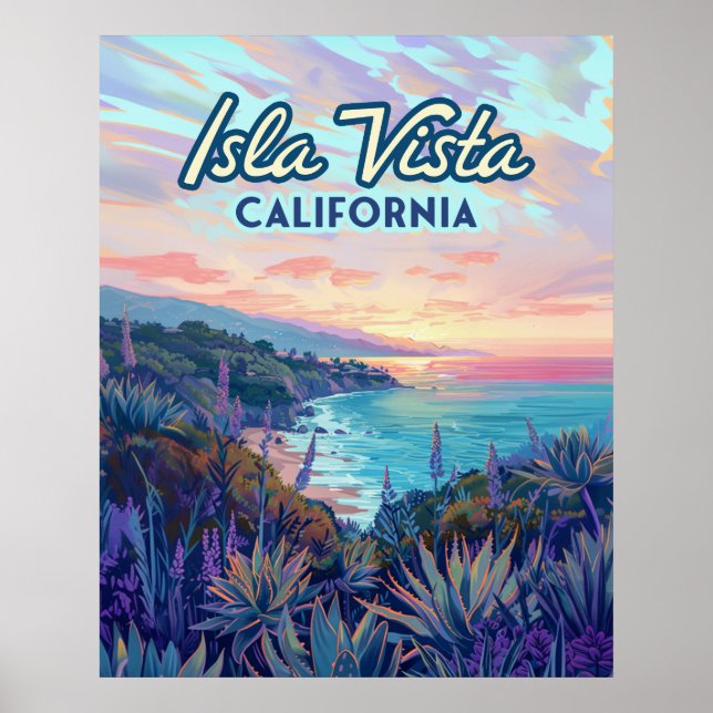 Isla Vista California Santa Barbara Goleta College Poster (Framsidan)