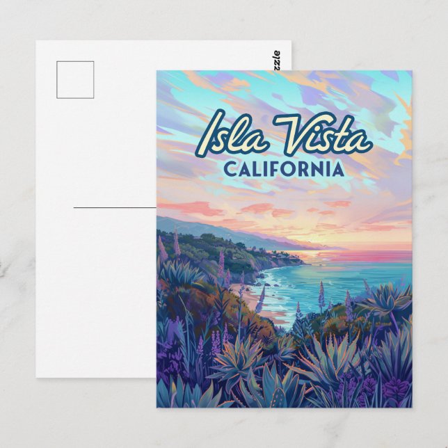 Isla Vista California Santa Barbara Goleta College Vykort (Fram/baksida)