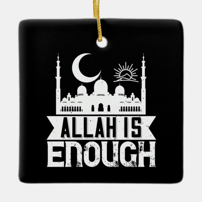 Islam - Allah är nog Julgransprydnad Keramik (Framsida)