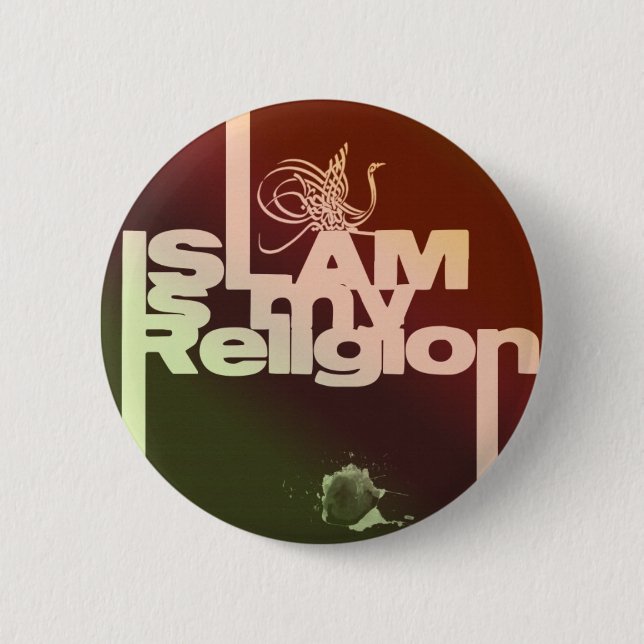 Islam är min religion - islamiskt arabiskatryck knapp (Framsida)