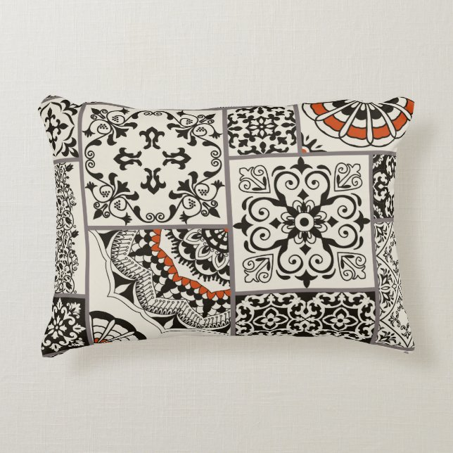 Islam Arabiska Majolica Tiles Patchwork Prydnadskudde (Framsidan)