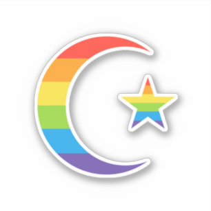 Islam Crescent & Star Muslim LGBTQ Gay pride Flagg Klistermärken