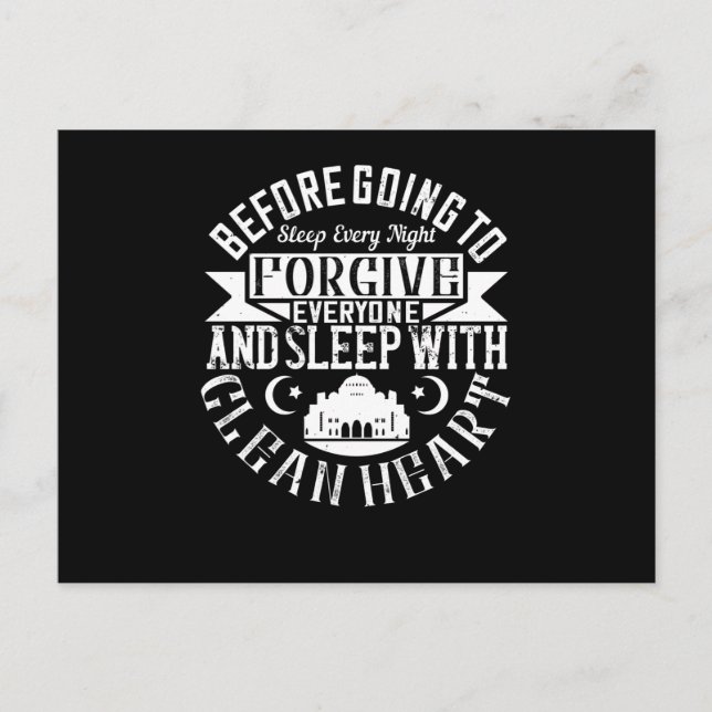 Islam - förlåt alla och sova med rent hjärta vykort (Framsida)