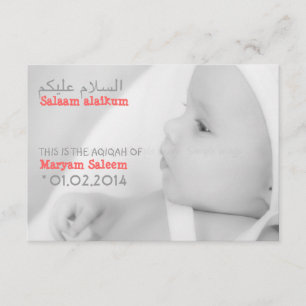 Islam Islamic Aqiqah Aqeqah baby fotoinbjudan Inbjudningar