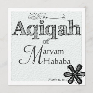 Islam Islamic baby, född Aqiqah-doodlblomma Inbjudningar