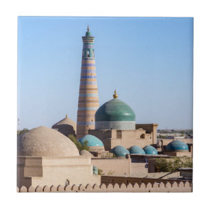 Islam Khodja Minaret & mosque - Khiva, Uzbekistan Kakelplatta