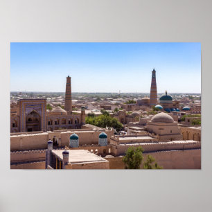 Islam Khodja Mosque och Citadel Kunya-ark-Khiva Poster