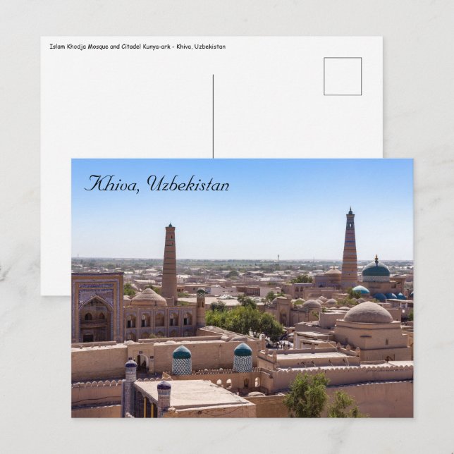 Islam Khodja Mosque och Citadel Kunya-ark-Khiva Vykort (Fram/baksida)