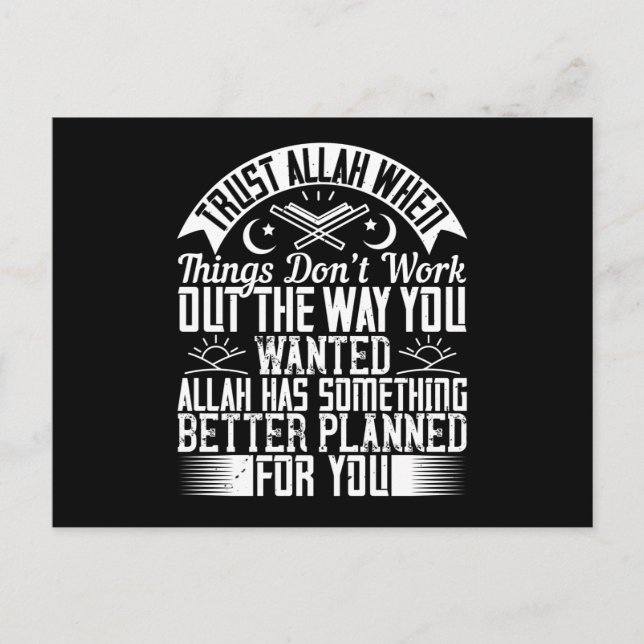 Islam Litar På Allah När Saker Inte Fungerar Vykort (Framsida)