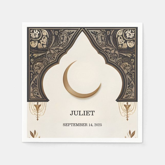Islam Nikah Arabiska Walima Muslim Bröllopsfest Pappersservett (Framsidan)