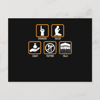 Islam Shahada Salah Hajj Mecca Allah Muslim Gift Vykort