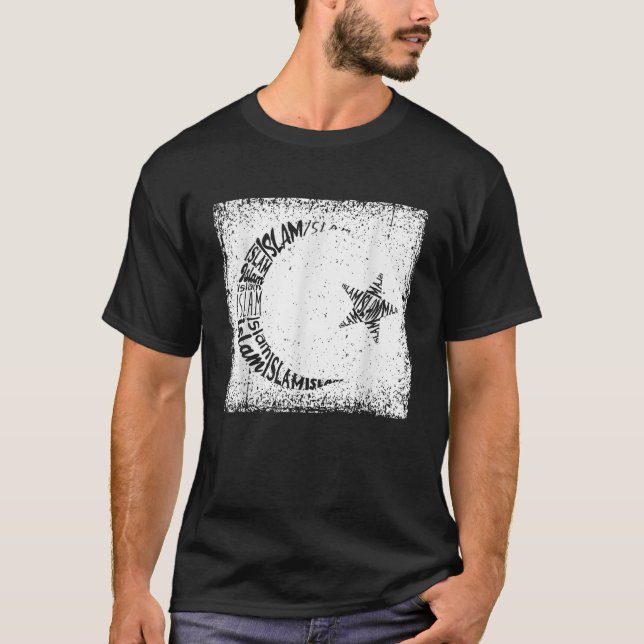 Islam Star Crescent Muslim Allah Religion Prayer M T Shirt (Framsida)