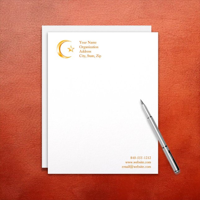 Islam Symbol Brevhuvud (Islam Symbol Letterhead.
Crescent moon and star, symbol of Islam. Customize with your text. )