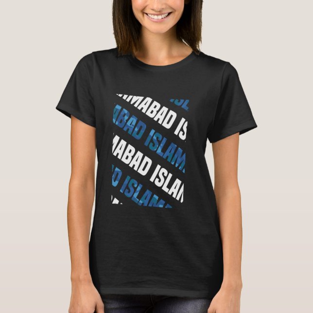 Islamabad Camo Mönster Blue Camouflage T Shirt (Framsida)