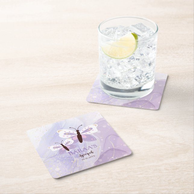 Islamic Baby Girl Aqeeqah Paper Coasters Underlägg Papper Kvadrat (Insitu)