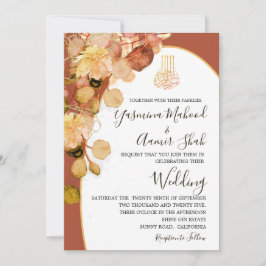 Islamic Bismillah Elegant Burnt Orange Bröllop Inbjudningar