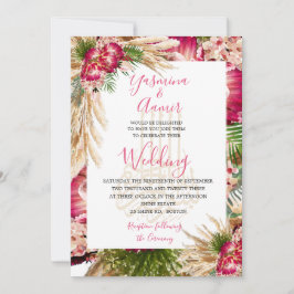 Islamic Bismillah Pampas Protea Blommigt Bröllop Inbjudningar