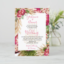 Islamic Bismillah Pampas Protea Blommigt Bröllop Inbjudningar