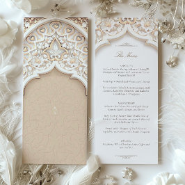 Islamic Bröllop Ceremony Menu Card Inbjudningar