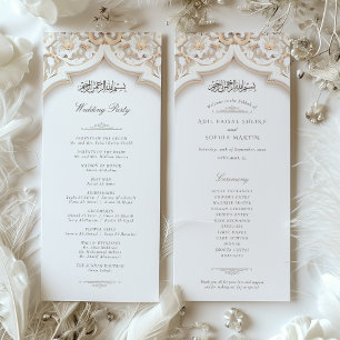 Islamic Bröllop Ceremony Program Card