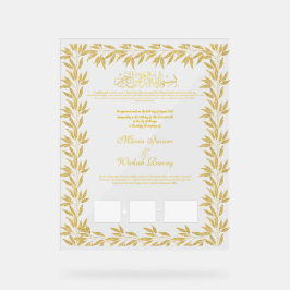 Islamic Bröllop Contract, akryltecken