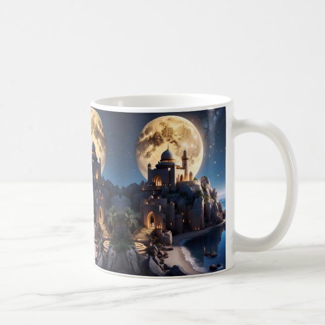 Islamic Castle sitta på ett berg Kaffemugg (Höger)