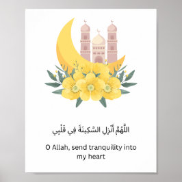 Islamic Crescent Moon & Mosque Wall Print  Poster