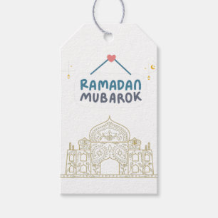 Islamic Crescent Ramadan Kareem Typography Presentetikett
