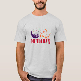 Islamic Eid Hälsning - Modern Eid Mubarak White T Shirt