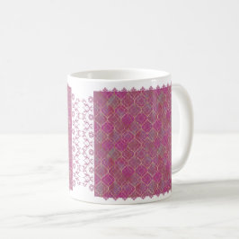 Islamic Geometric Guld Mönster på mjuk Rosa Kaffemugg