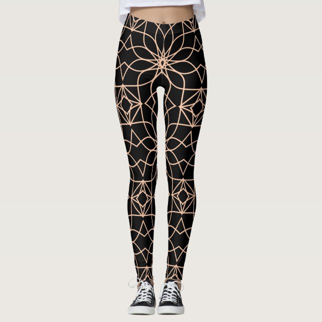 Islamic Geometric Mönster Arabic Art Leggings (Framsida)