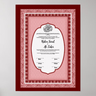 Islamic giftermål certifikat, poster