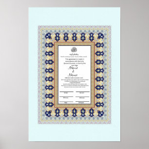 Islamic gräns mönster Nikkah Certificate Poster