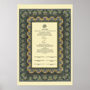 Islamic gräns Nikkah Certificate Poster