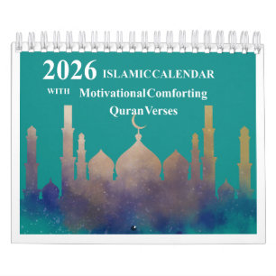 Islamic Hijri Calendar 2026 med Quranic Verses Kalender