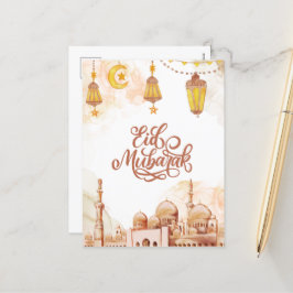 Islamic Lycklig Eid Mubarak Helg Vykort