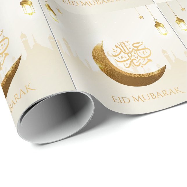 Islamic Magic Ramadan Lantern - Eid Mubarak Presentpapper (Rullad Hörn)