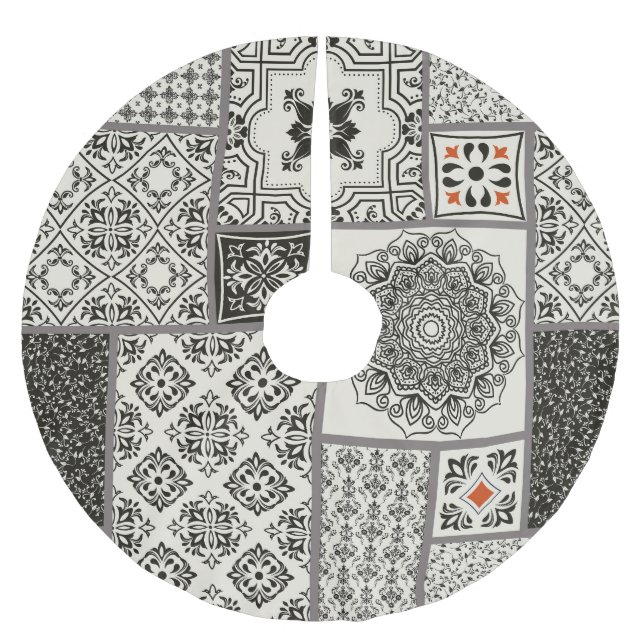 Islamic Majolica Pottery Tile Mönster Julgransmatta Borstad Polyester (Framsidan)
