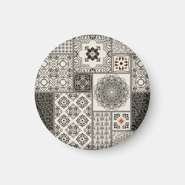 Islamic Majolica Pottery Tile Mönster Magnet (Framsidan)