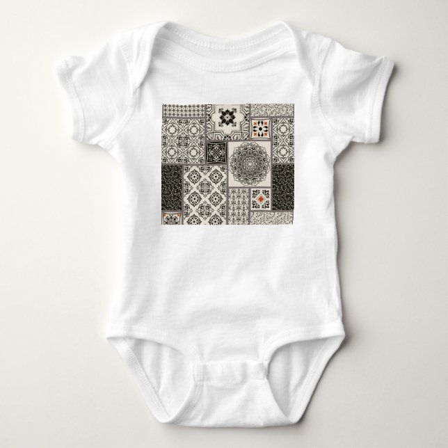 Islamic Majolica Pottery Tile Mönster T Shirt (Framsida)