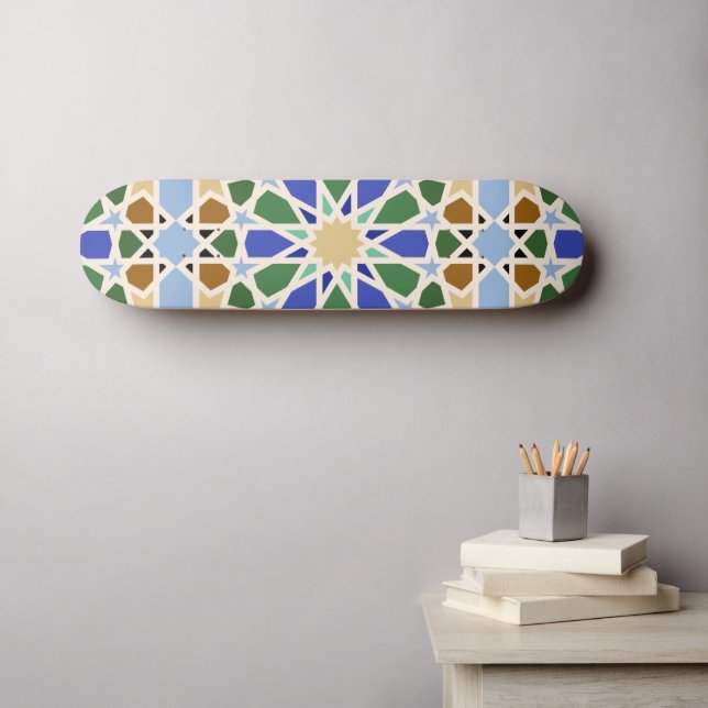 Islamic Mönster Background Mini Skateboard Bräda 18,5 Cm (Väggkonst (Horz))