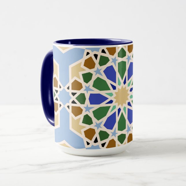Islamic Mönster Background Mugg (Framsida vänster)