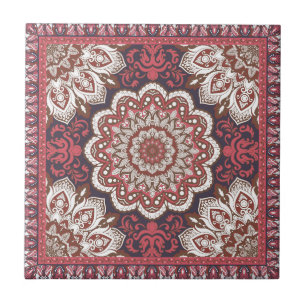 Islamic Mönster Rosa Tones Ceramic Tile Kakelplatta