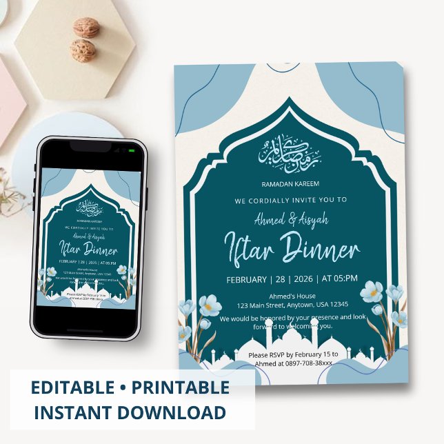Islamic Mosque Arch Ramadan Iftar Dinner Invite Inbjudningar (Skapare uppladdad)