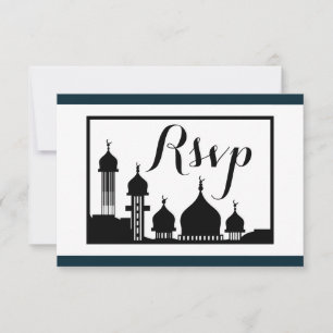 Islamic Mosque Silhouette Bröllop OSA Kort