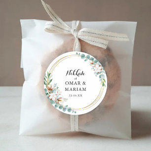 Islamic Nikkah Wedding Favor Runt Klistermärke