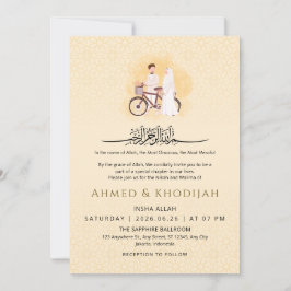 Islamic Pattern Wedding Nikah Invitation Couple Inbjudningar