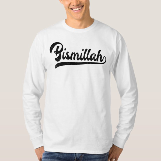 Islamic Sign Bismillah Långärmad T Shirt (Framsida)